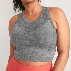 Old navy • seamless heather gray racer back athletic workout tank top